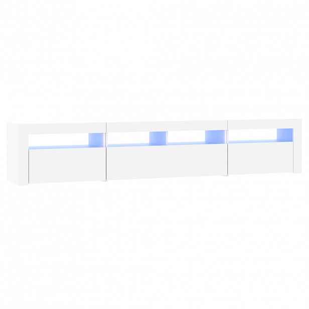 vidaXL TV skříňka s LED osvětlením bílá 210 x 35 x 40 cm
