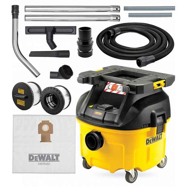 Vysavač 1400W 30L Dewalt DWV901LT příslušenství 7 Ks