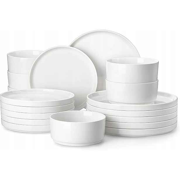 18-DÍLNÝ Jídelní Set Pro 6 Osob Porcelánové Talíře A Misky Leah