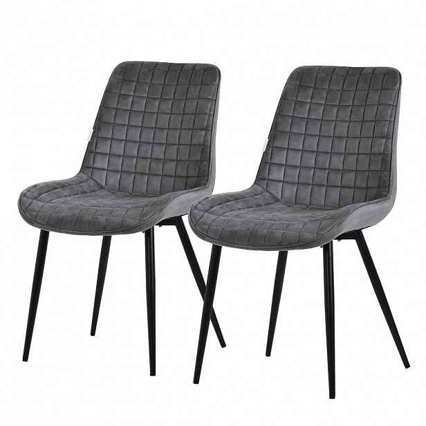 ML-DESIGN JÍDELNÍŽIDLA, SADA 2 KS, antracitový samet