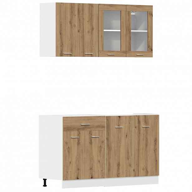 vidaXL 4dílná sada kuchyňských skříněk "Lyon" Artisan Dub, dřevěné podlahy