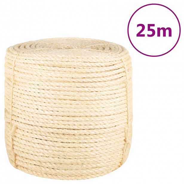 vidaXL Provaz 100% sisal 8 mm 25 m