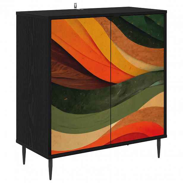 vidaXL Servírovací skříň BONN Černý dub 69 x 33 x 76 cm