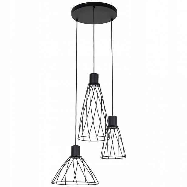 Závěsná lampa Modesto černá 3xGU10 kruh Moderní Osvětlení Pracovny