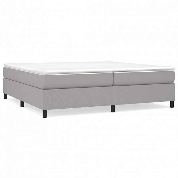 vidaXL Rám postele s boxspringem světle šedý 200 x 200 cm textil
