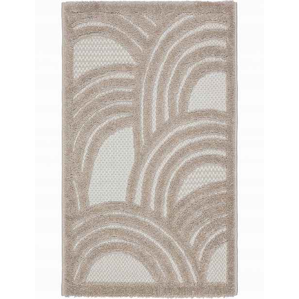 Koberec Boho Cora 60x100 cm 3D Abstrakce Béžová