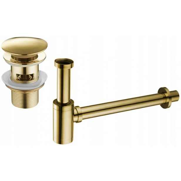 MEXEN - Umyvadlový sifon s výpustí click-clack s přepadem, zlatý 7992050-50