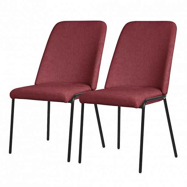 ML-DESIGN JÍDELNÍ ŽIDLE, sada 2 ks, červená, s látkovým potahem