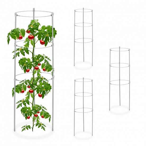 Relaxdays OPORA Šedá 4dílná sada Kov plast 60 cm