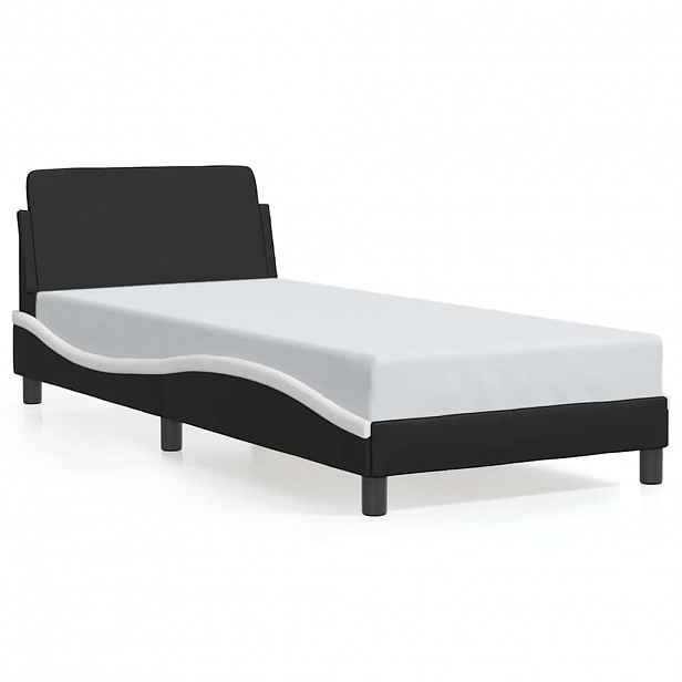 vidaXL Rám postele Dover černý a bílý 90x190 cm umělá kůže