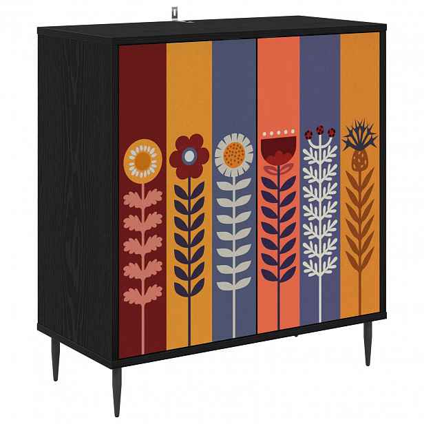 vidaXL Servírovací skříň ESSEN Černý dub 69 x 33 x 76 cm