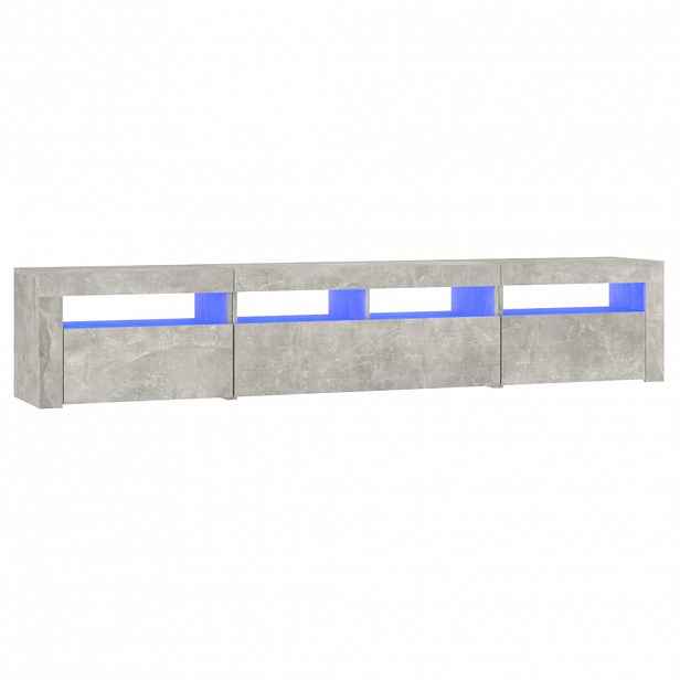 vidaXL TV skříňka s LED osvětlením betonově šedá 210x35x40 cm