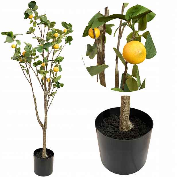 Umělý Citronový Stromek 120 cm Velký Citron Rostlina Jako Živá Realistická