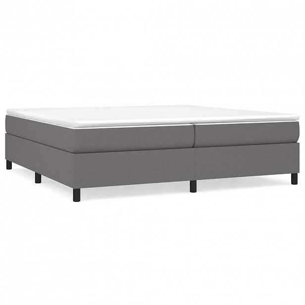 vidaXL Rám postele s boxspringem tmavě šedý 200 x 200 cm textil