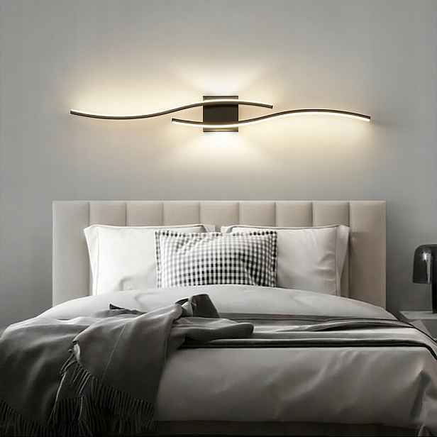 Nástěnná Led Lampa Černá, Dlouhá Chodba, Moderní, S Dálkovým Ovládáním