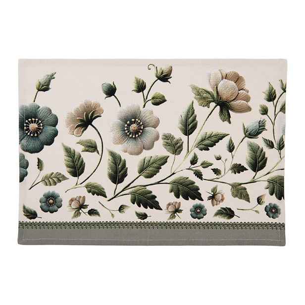 6ks béžové bavlněné prostírání s květy Gently Blooming  - 48*35 cm Clayre & Eef