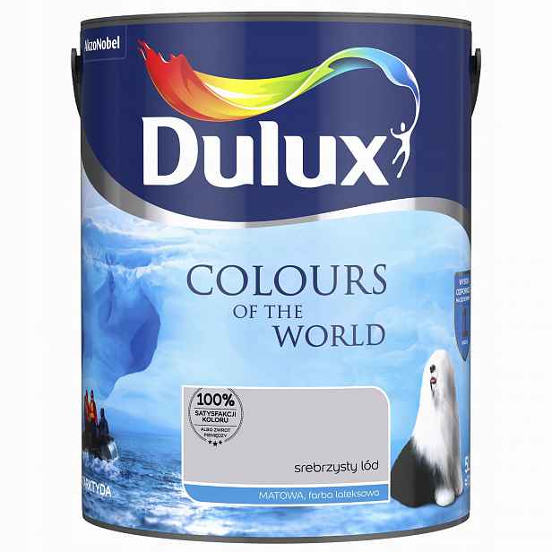 Dulux Barvy světa barva na stěnu Stříbřitý led mat 5L