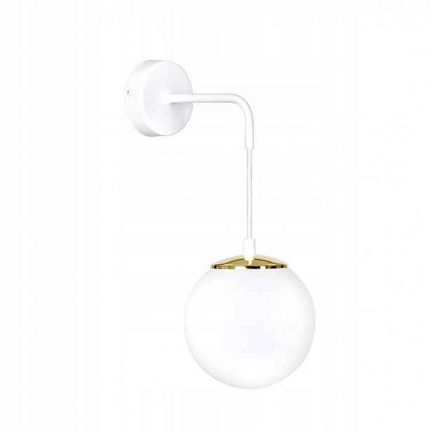 Nástěnné svítidlo Ognis K1 White elegantní, stínidlo, bílo/zlaté