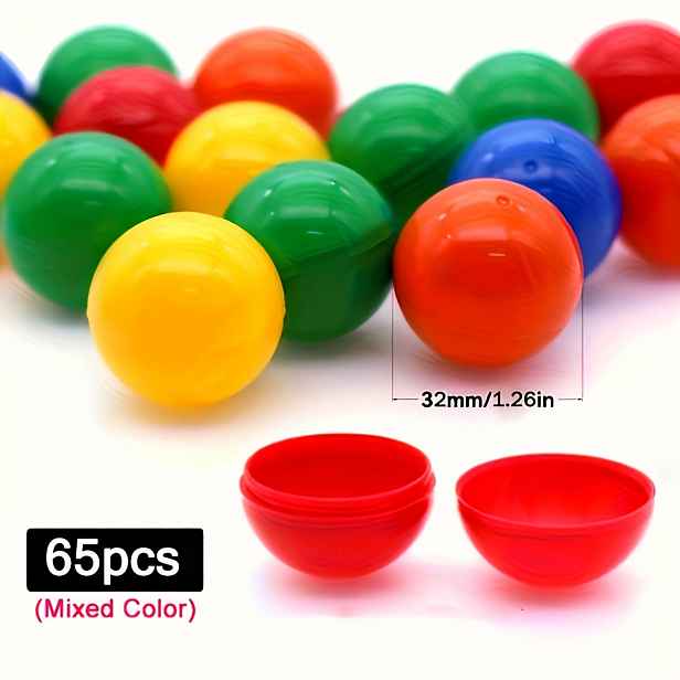 TEMU 3,2 cm/65 ks Míchané barvy duté loterijní míčky, barevné loterijní míčky na párty, náhodné barvy, vhodné pro svatby, narozeniny, singles párty,