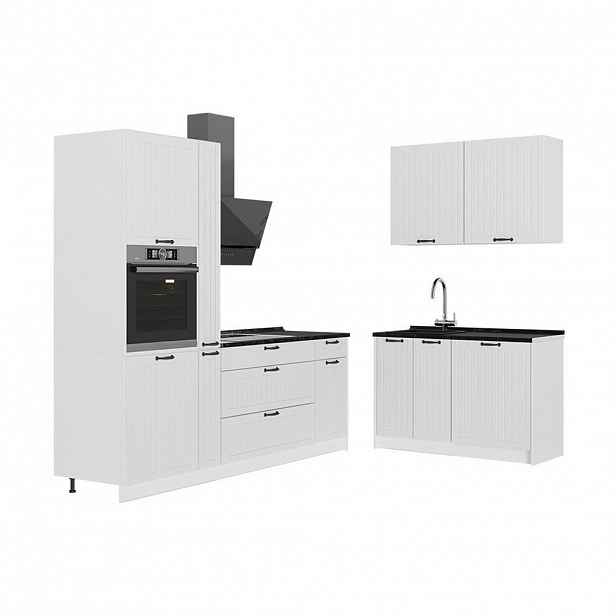 Vicco KUCHYNĚ Fame-Line, Bílý venkovský dům/Bílá, 220 x 120 cm, PD Antracit