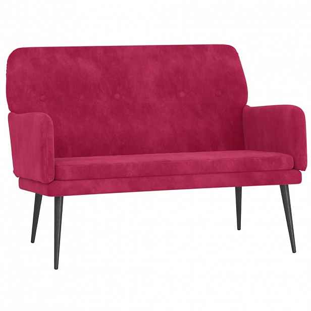 vidaXL Lavice vínová 108 x 79 x 79 cm samet