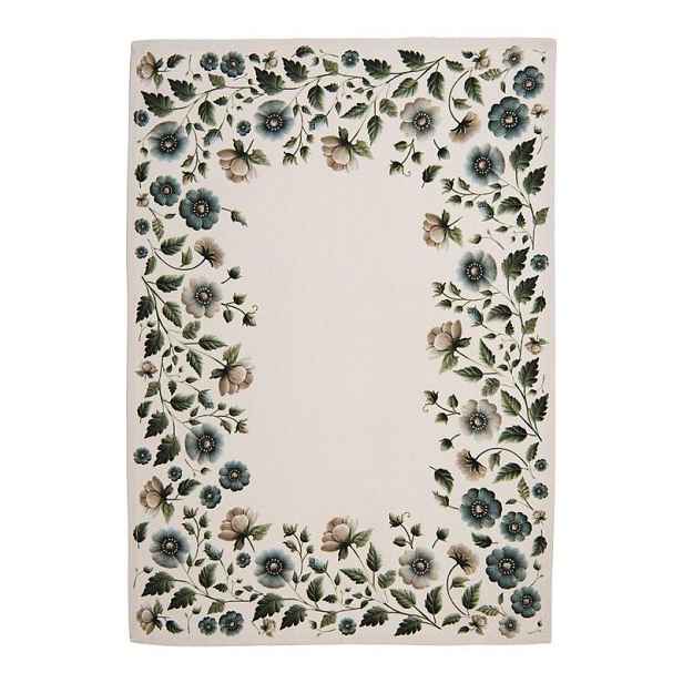 Béžová bavlněná utěrka s květy Gently Blooming - 50*70 cm Clayre & Eef