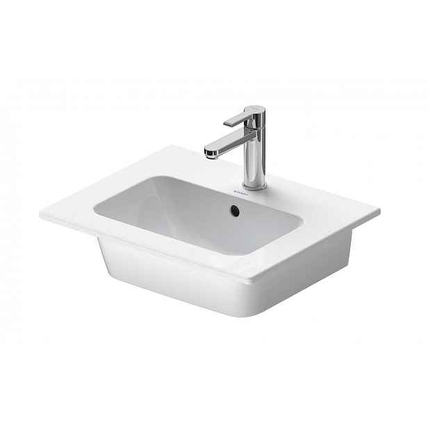 Duravit ME by Starck - Umyvadlo 53x43 cm, s přepadem, otvor pro baterii, DuraShield, bílá 233653AA00
