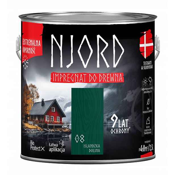 Njord Ochranný A Dekorační Impregnát Na Dřevo 2,5 L Islandská Dolina