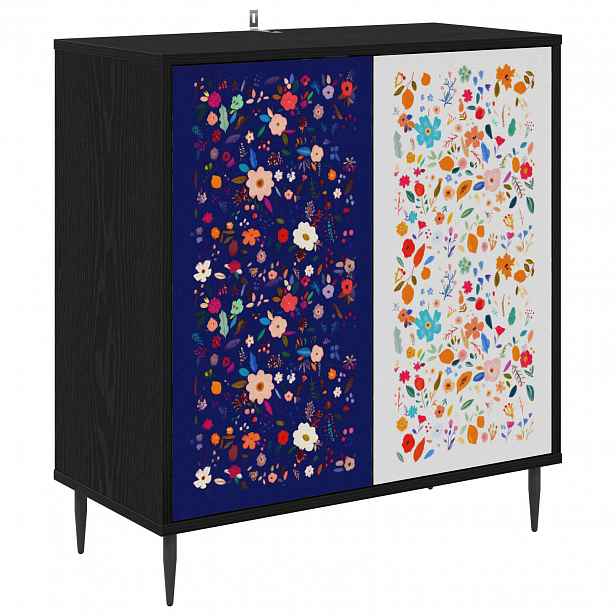 vidaXL Servírovací skříň MAINZ Černý dub 69 x 33 x 76 cm