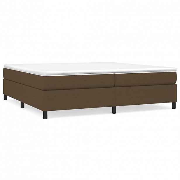 vidaXL Rám postele s boxspringem tmavě hnědý 200 x 200 cm textil