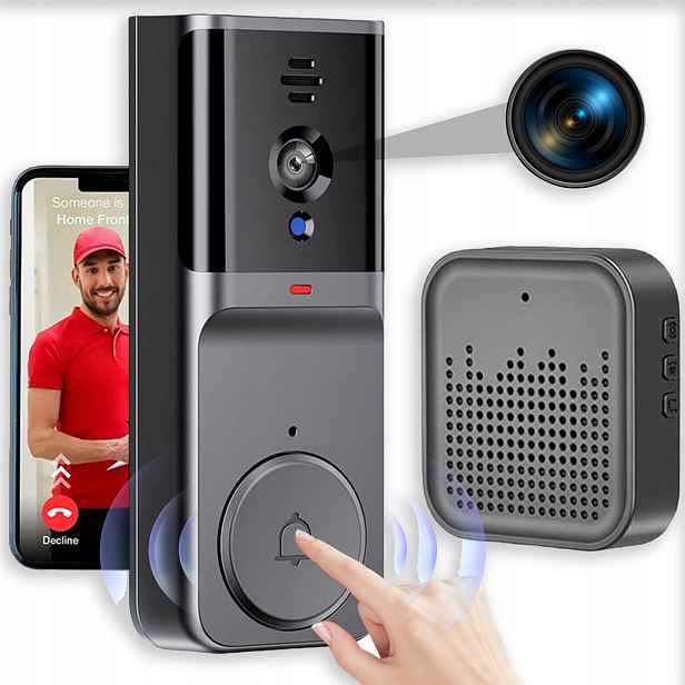 Bezdrátový Zvonek S Kamerou Na Dveře Brány Venkovní Wifi 1000 mAh