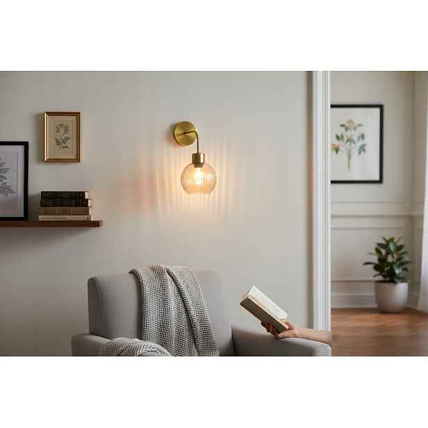 Euro-Lamp Nástěnné svítidlo Edi Zlaté stínítko Medový proužek 1X60W Výrobce
