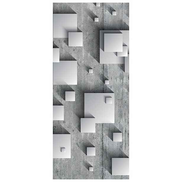 Fototapeta Šedé čtverce beton 91x211 Moderní minimalismus textura lepidlo