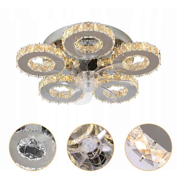Stropní Led lampa Galaxy 5 Ventilátor s funkcí stmívání|60W|TŘI Barvy