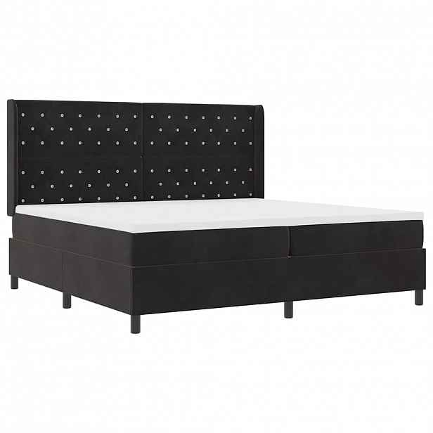 vidaXL Postel s boxspringem s matrací s LED Černá 200 x 200 cm samet