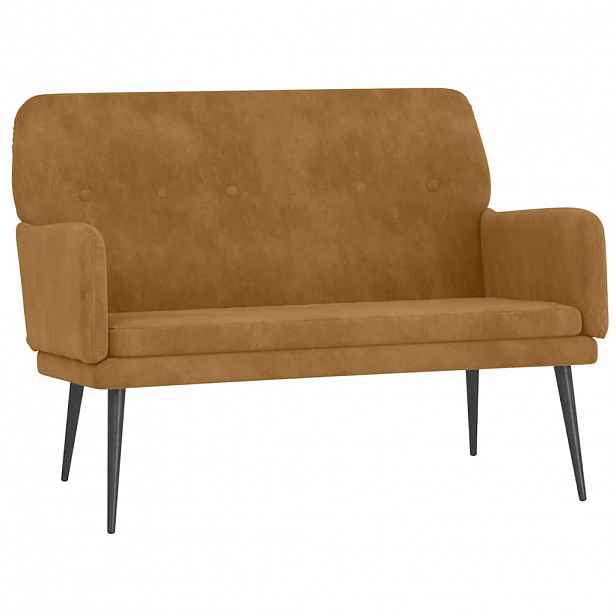 vidaXL Lavice hnědá 108 x 79 x 79 cm samet