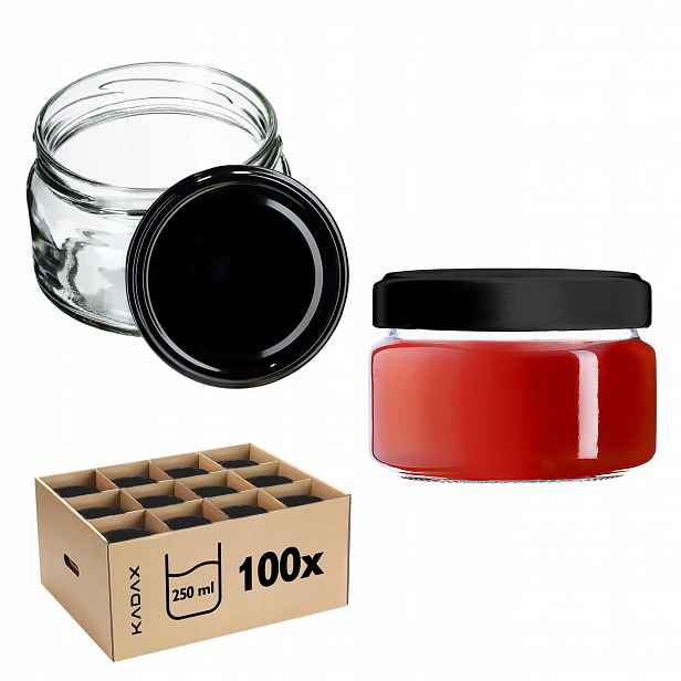 100 x Zavařovací Sklenice Na Zavařeniny 250 ml Víčko FI82 Med