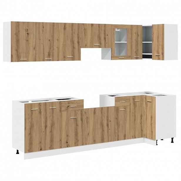 vidaXL 11dílná sada kuchyňských skříněk "Lyon" Artisan Dub, dřevěné podlahy
