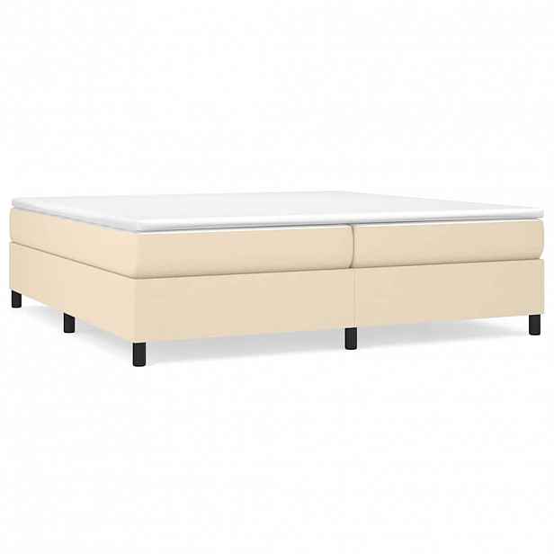 vidaXL Rám postele s boxspringem krémový 200 x 200 cm textil