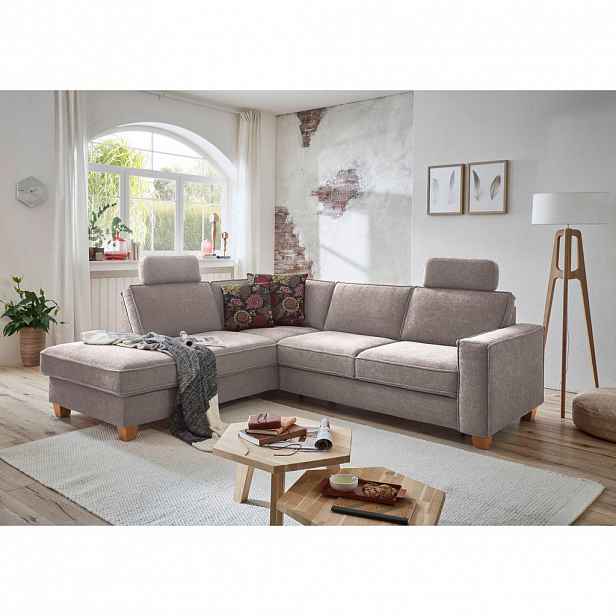 Sit & More ROHOVÁ SEDAČKA, textil, šedohnědá
