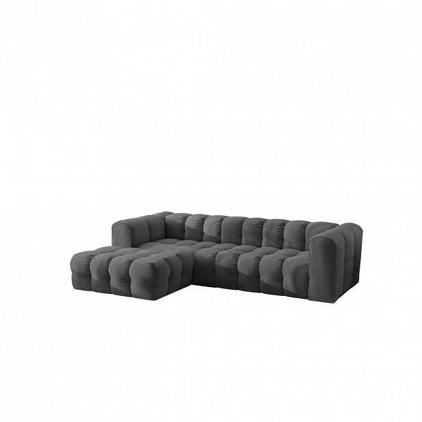 Kaiser Möbel ROHOVÁ SEDAČKA ve tvaru L BALOO L, žinylková tkanina Moly, Grafitová, Levá strana