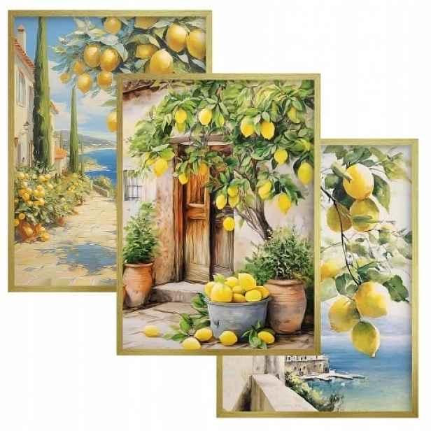 Plakáty s citrony na zeď do obýváku jídelny kuchyně Moře 30x40