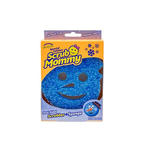 SRUB DADDY Houbička na nádobí a čistění, oboustranná houba SCRUB MOMMY - LIMITOVANÁ EDICE - Sněhulák