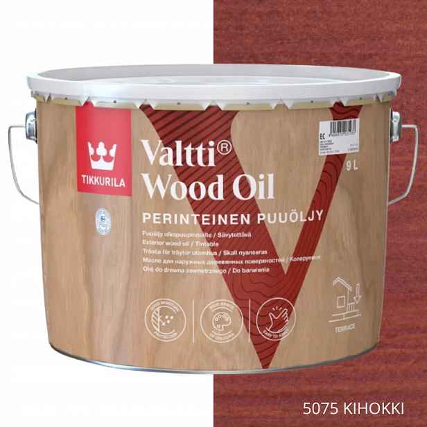 Tikkurila Valtti Wood Oil Olej Na Dřevo 9 L Barva 5075 Kihoki