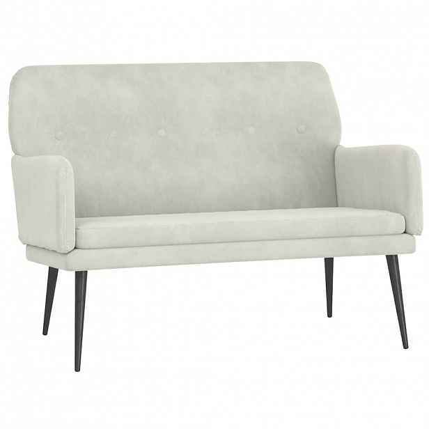 vidaXL Lavice krémová 108 x 79 x 79 cm samet