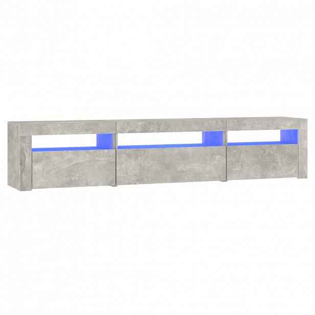 vidaXL TV skříňka s LED osvětlením betonově šedá 195x35x40 cm