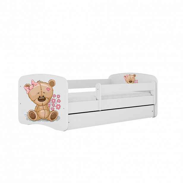 RAUMHIRSCH FURNITURE DĚTSKÁ POSTEL Medvídek s květinami se zásuvkou 180/80 90/61/184