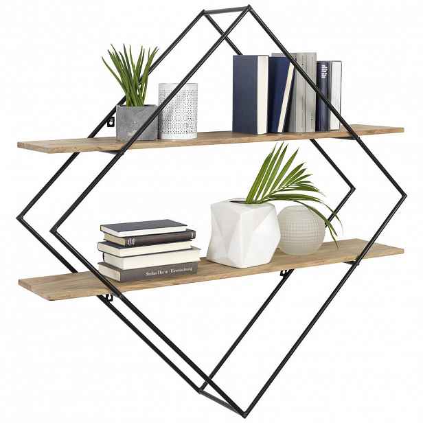 Ambia Home Nástěnný Regál, Barvy Akácie, Tmavě Šedá - Nástěnné regály - 001630003201