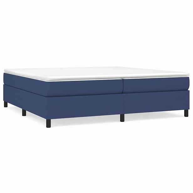 vidaXL Rám postele s boxspringem modrý 200 x 200 cm textil