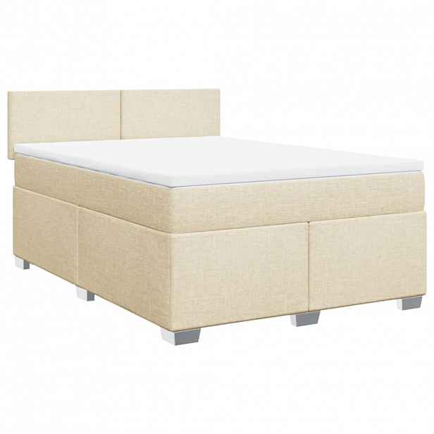 vidaXL Box spring postel s matrací krémová 140x200 cm textil